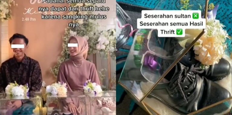 Viral lamaran bawa seserahan barang thrift (Instagram).