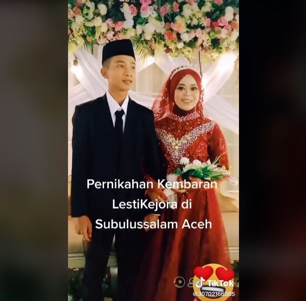 Viral Pernikahan Pengantin Wanita Mirip Lesti Kejora (tiktok.com/@evinyriza2)