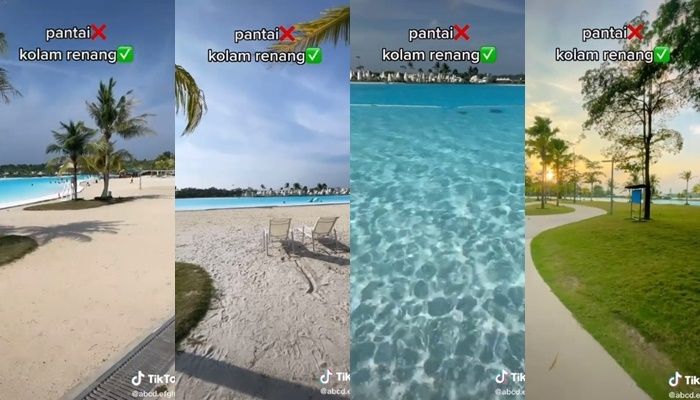 Viral Keindahan Kolam Renang Indonesia Terbesar di Asia Tenggara. (TikTok/@abcd.efgh26)