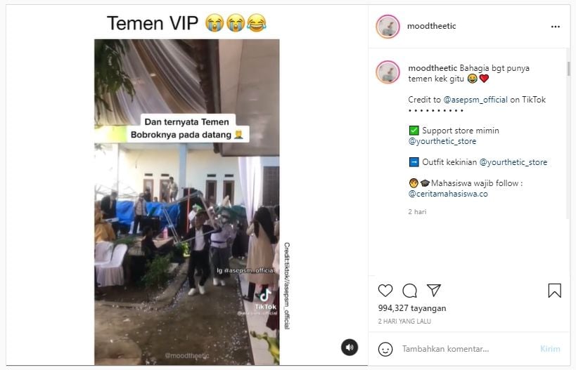 Viral Tamu VIP Pernikahan Datang Belakangan, Tetangga Heboh Dikira Mau Tawuran (Instagram).