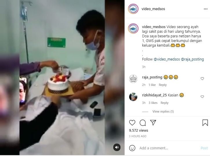 Momen Keluarga Rayakan Ultah Ayah Saat Kritis di Rumah Sakit. (Instagram/@video_medsos)