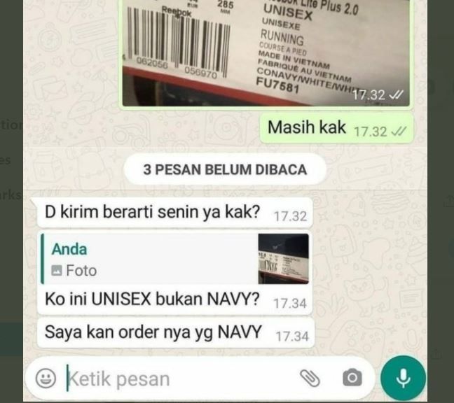 Viral Pembeli Tak Paham Arti Unisex, Dikira Nama Warna (twitter.com/txtdarionlshop)