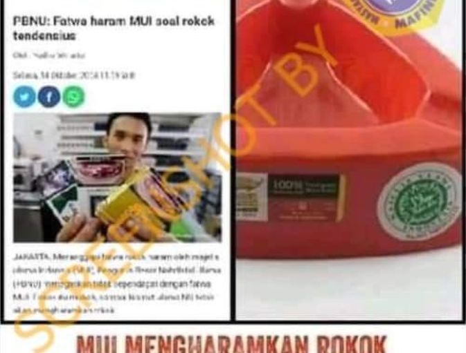 CEK FAKTA Benarkah MUI Mencantumkan Label Halal Untuk Asbak Rokok (Turnbackhoax.id).