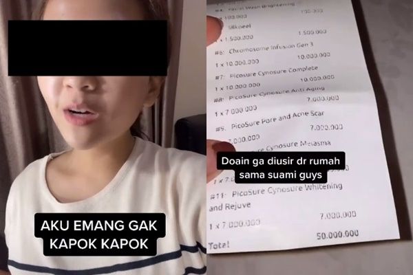 Viral Cewek Panik Perawatan Kecantikan Habis 50 Juta. (TikTok/@syaf******ani)