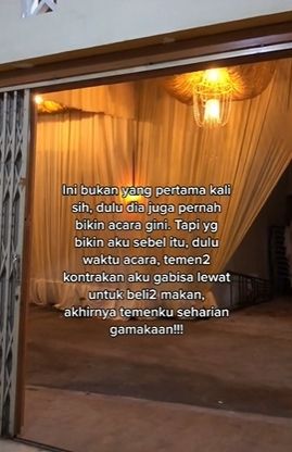 Wanita curhat tetangganya gelar hajatan sampai jalan ditutup. (Tiktok)