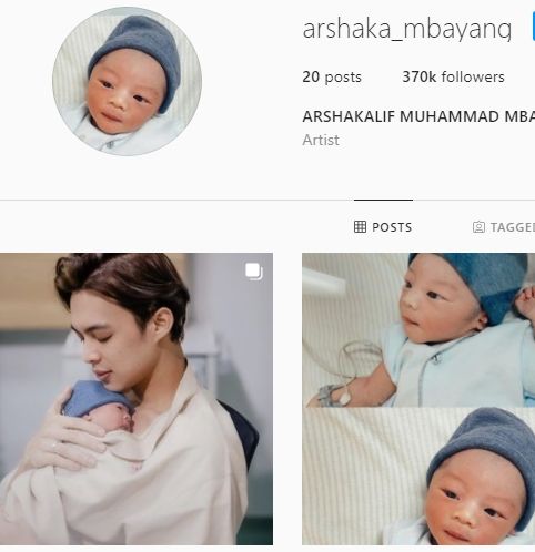 Instagram Arshakalif Muhammad Mbayang putra dari Rey Mbayang dan Dinda Hauw. [arshaka_mbayang]