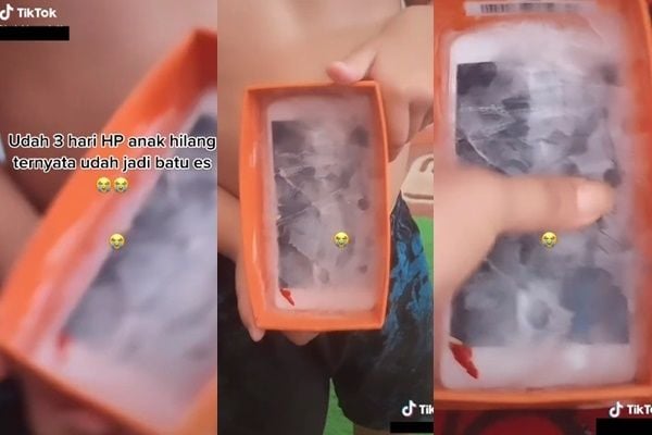 Ibu Curhat Anak Ubah Ponsel Jadi Es Batu. (TikTok/@inda*****la11)