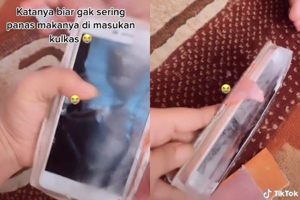 Ibu Curhat Anak Ubah Ponsel Jadi Es Batu. (TikTok/@inda*****la11)