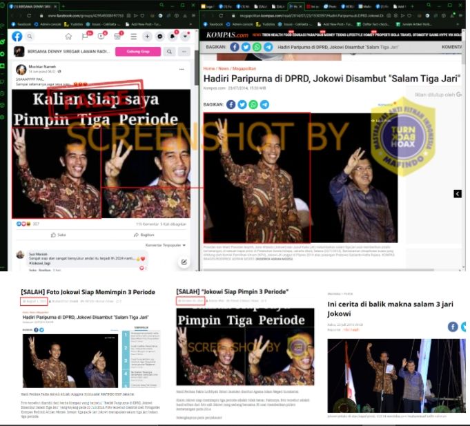 CEK FAKTA gambar Jokowi 'kalian siap saya pimpin tiga periode' (turnbackhoax.id).