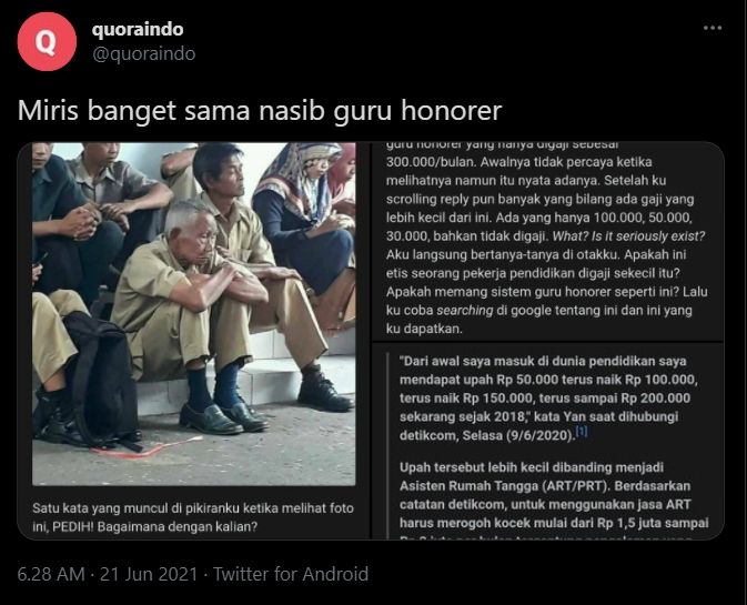 Viral Polemik Gaji Guru Honorer Rp 300 Ribu Per Bulan Nasibnya Bikin Miris