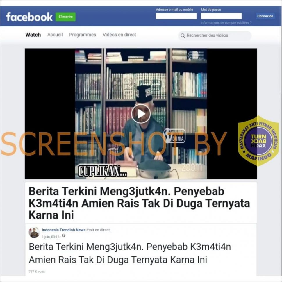 Cek fakta Amien Rais meninggal dunia (Turnbackhoax.id)