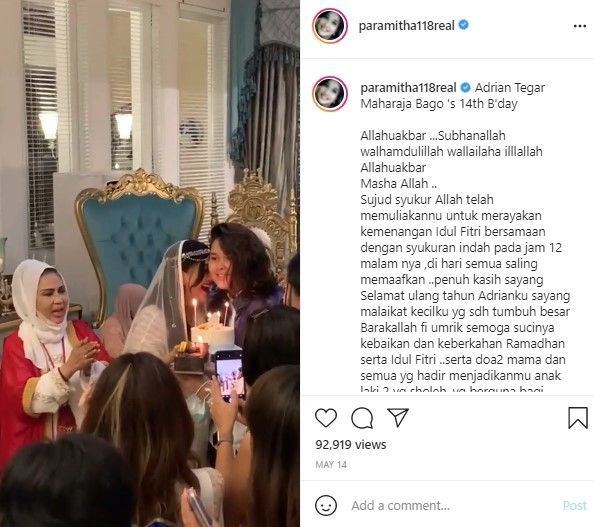 Potret Adrian Tegar anak Paramitha Rusady. (Instagram/adrian_bago)