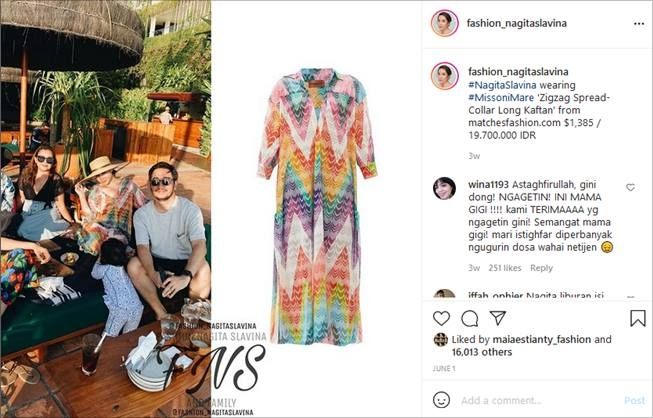 Dress cantik Nagita Slavina saat hamil. (Instagram/@fashion_nagitaslavina)