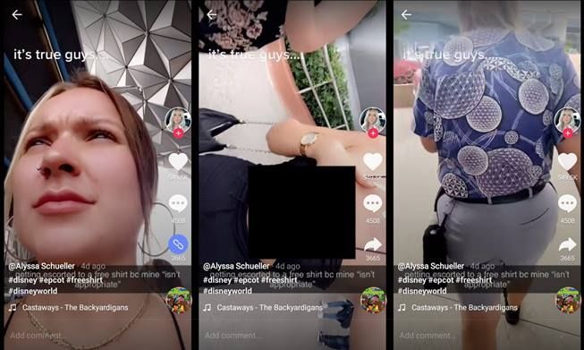 Viral Wanita Nekat Pakai Baju Seksi di Disney World. (TikTok/@alyssaschueller)