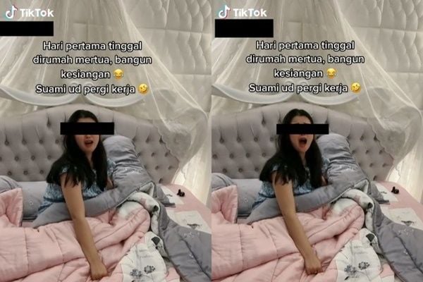 Viral Wanita Teriak Pasrah dari Ranjang Saat Hari Pertama Tinggal di Rumah Mertua. (TikTok)