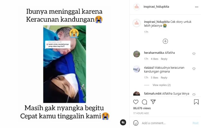 Momen Terakhir Ibu dan Bayi Ini Bikin Mewek. (Instagram/@inspirasi_hidupkita)