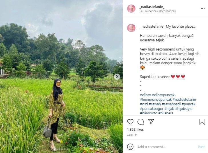 Potret terkini Nadia Stefanie. (Instagram/_nadiastefanie_)