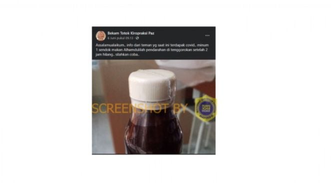 CEK FAKTA Benarkah Nigella Oil Hilangkan Pendarahan Tenggorokan Orang yang Terdampak Covid-19 (Turnbackhoax.id).