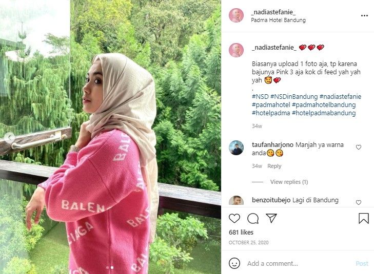 Potret terkini Nadia Stefanie. (Instagram/_nadiastefanie_)