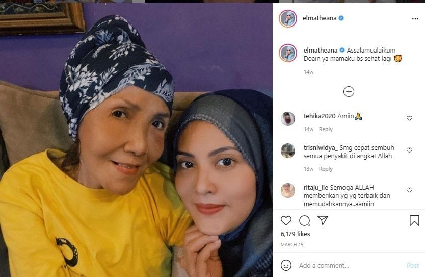 Potret kebersamaan Elma Theana dan Waty Siregar. (Instagram/elmatheana)