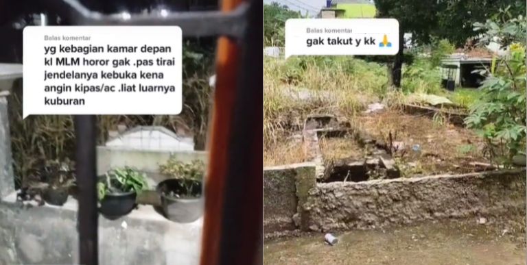 Buka pintu rumah langsung kuburan, wanita ungkap suasana saat malam (TikTok).