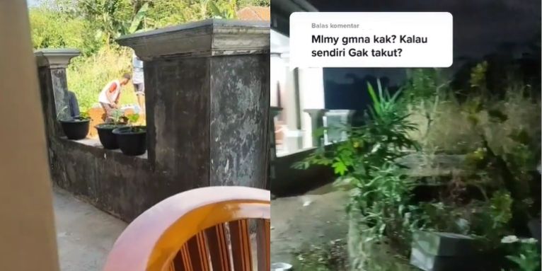 Buka pintu rumah langsung kuburan, wanita ungkap suasana saat malam (TikTok).