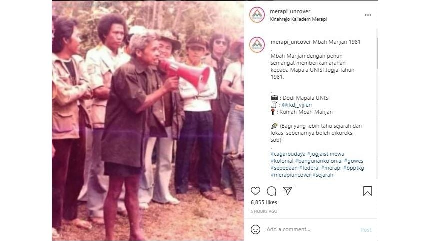 Foto lawas Mbah Maridjan - (Instagram/@merapi_uncover)