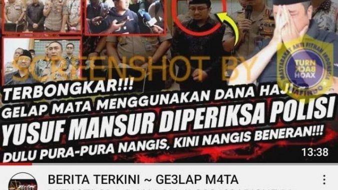 CEK FAKTA Ustaz Yusuf Mansur diperiksa polisi kasus penyalahgunaan dana haji 2021 (Turnbackhoax.id).