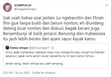 Produser film Nussa semprot Denny Siregar (Twitter)