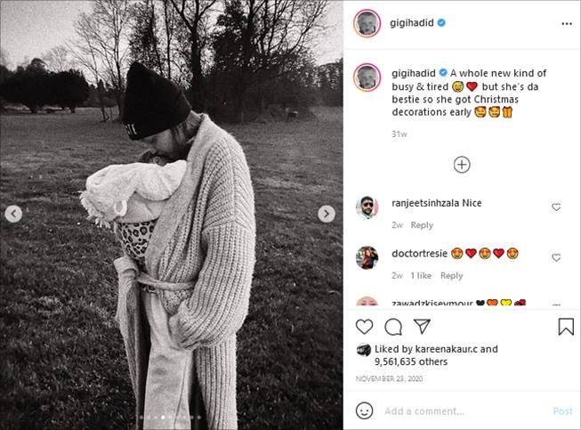 Potret Gigi Hadid bersama putrinya, Khai. (Instagram/@gigihadid)