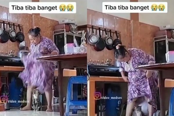 Viral Ibu Masukan Kucing ke Daster Yang Dipakainya. (Instagram/@video_medsos)