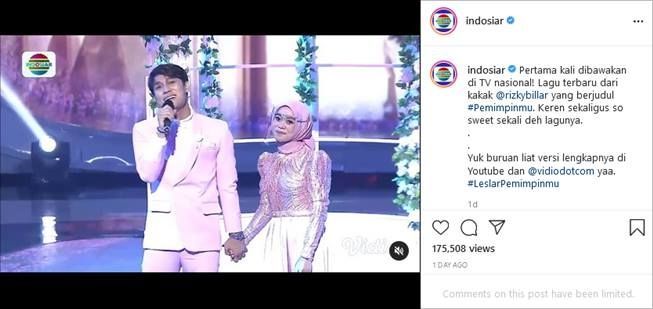 Penampilan Lesti Kejora dan Rizky Billar di konser "Leslar Pemimpinmu". (Instagram/@indosiar)