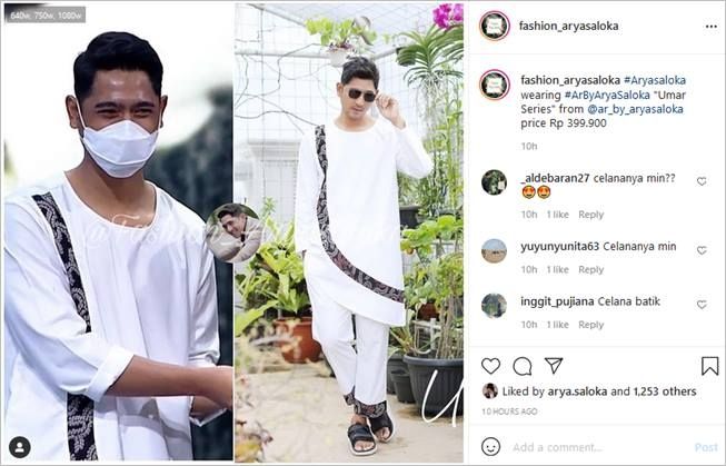 Harga baju Arya Saloka di penghargaan "Ikatan Cinta". (Instagram/@fashion_aryasaloka)