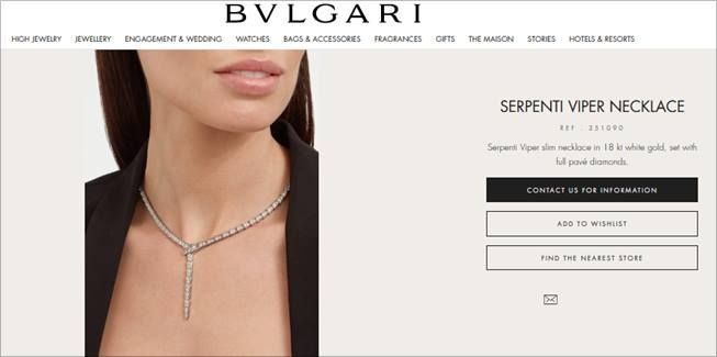 Detail kalung berlian yang dipakai Luna Maya. (www.bulgari.com)