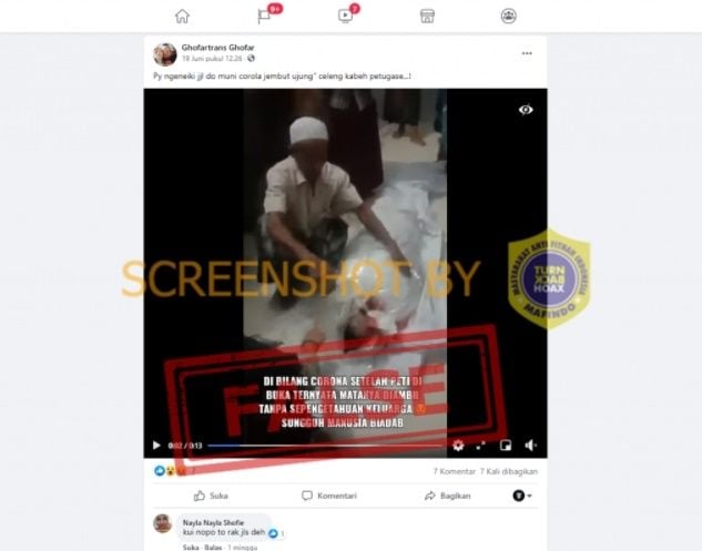 CEK FAKTA Video Peti Jenazah Covid-19 Saat Dibuka Ternyata Mata Sudah Diambil. (Turnbackhoax.id)