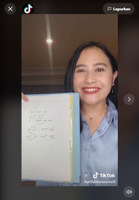 Prilly Latuconsina mengajar matematika (TikTok)