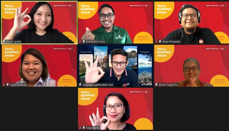 Seluruh pembicara dalam Webinar KOMPAG, Jumat (2/7/2021) (istimewa/GoFood)