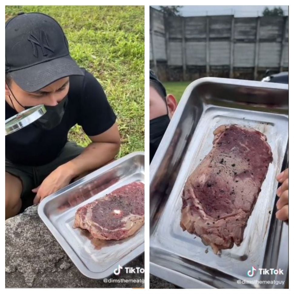 Masak steak dengan sinar matahari (TikTok @dimsthemeatguy)