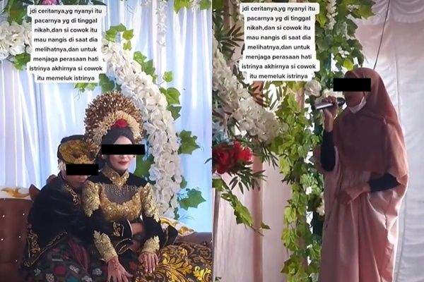 Viral Reaksi Pengantin Pria Saat Mantan Kekasih yang Ditinggal Nikah Datang. (TikTok)