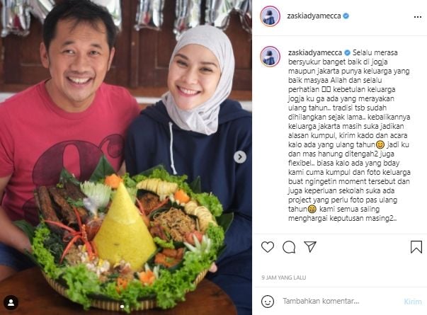 Keluarga Zaskia Mecca di Jogja Tak Rayakan Ultah, Tradisi Dihilangkan Sejak Lama (Instagram).