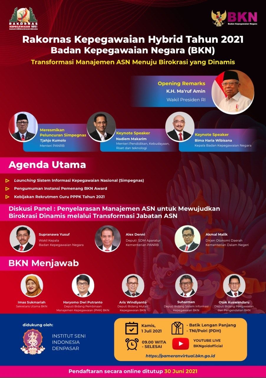 Rakornas Kepegawaian Hybrid 2021 BKN. (Dok: Kemensos)