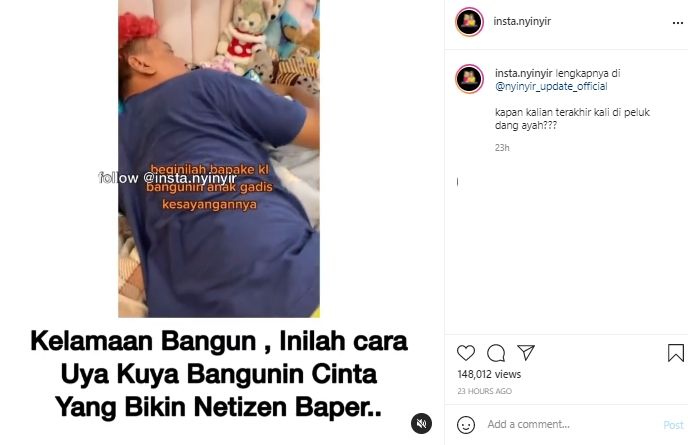 Uya Kuya saat bangunkan Cinta Kuya tidur (Instagram.com)