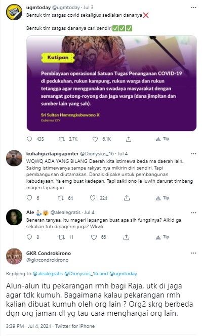 Cuitan viral Putri Keraton Jogja GKR Condrokirono - (Twitter/@gkrcondrokirono)