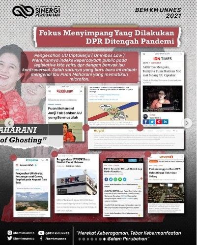Julukan Jokowi, Maruf Amin dan Puan Maharani dari BEM UNES.