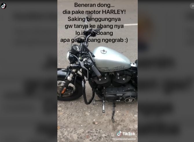 Ojol naik Harley dibayar Rp 13 ribu (tiktok)