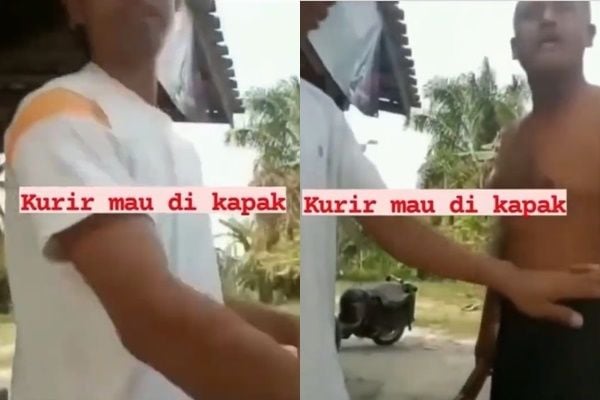 Kurir Diancam Pakai Kapak Saat COD. (Instagram/@trendingbuzz)