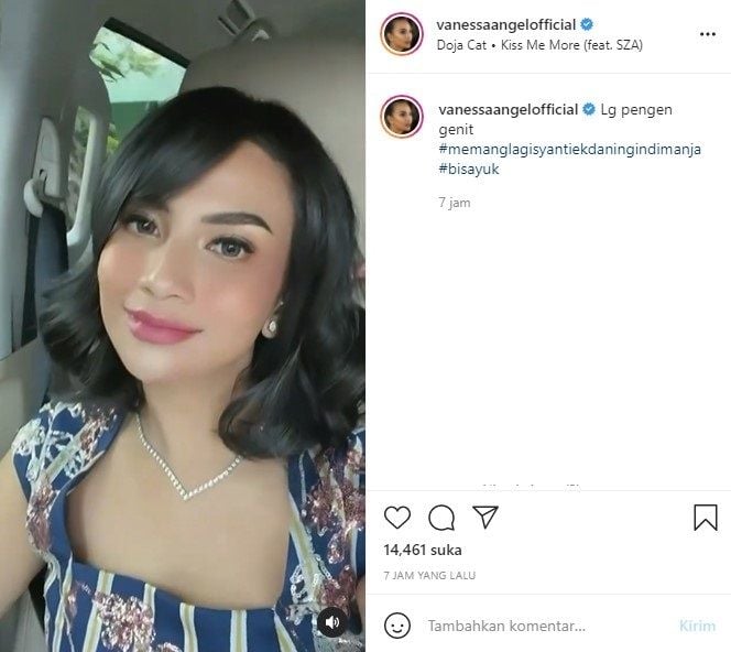 Vanessa Angel memakai kalung yang sama seperti milik Nagita Slavina (Instagram)