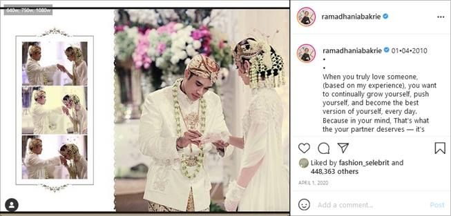 Momen mesra Nia Ramadhani dan suami, Ardi Bakrie. (Instagram/@ramadhaniabakrie)