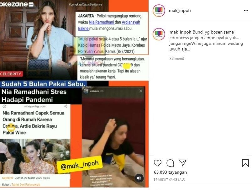 Nia Ramadhani dan Ardi Bakrie (Instagram)