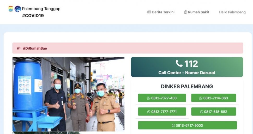 Nomor whatsapp Dinas Kesehatan Palembang [website halo Palembang]